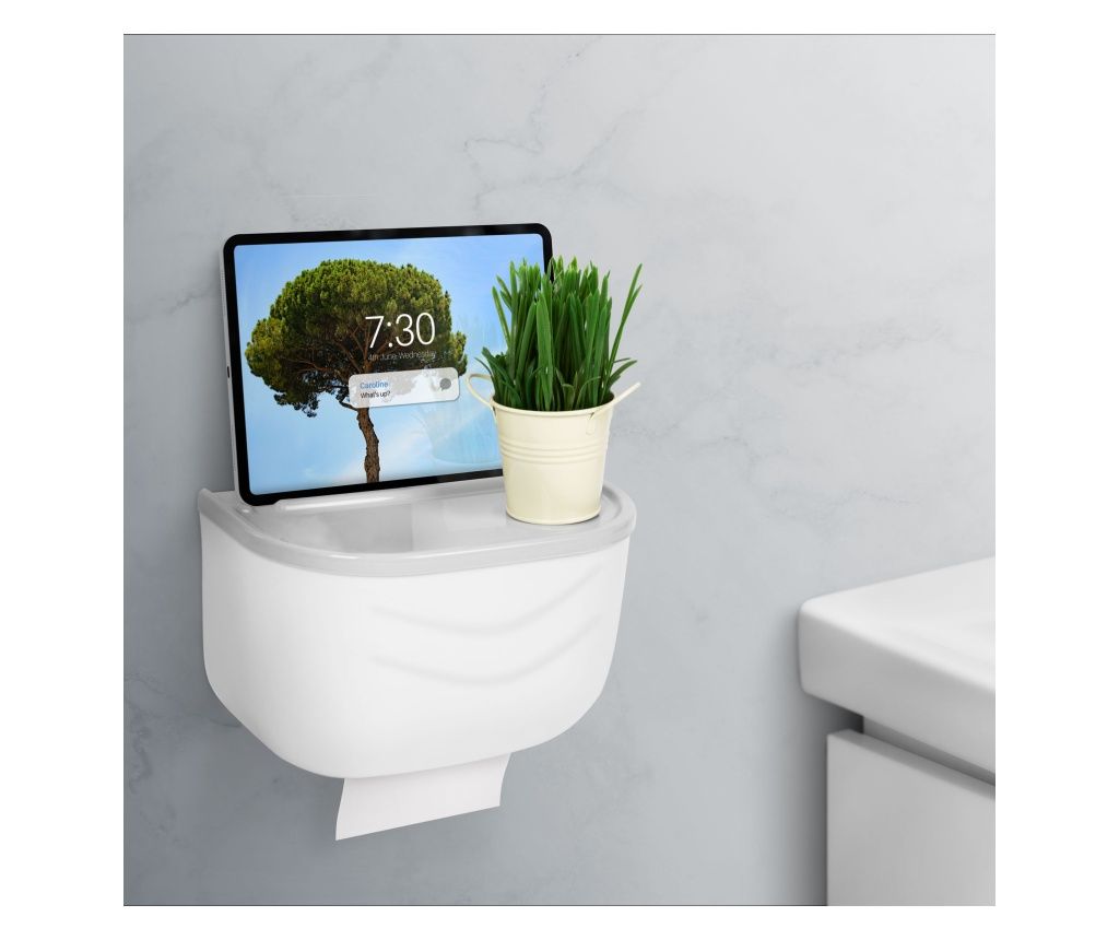 WC-papír tartó szekrény - fehér - 210 x 135 x 135 mm