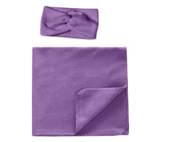 Set paturica si bentita din bumbac pentru nou-nascut Kidizi, Purple