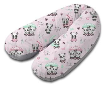 Perna gravide 3 in 1 cu husa detasabila Kidizi Lena, lungime 160 cm, Panda Friends