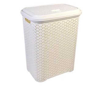 Кош за пране Hobby Life, Капак, 36х26х50 см, 35 л, Ратан, Екрю