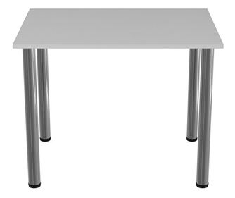 Masa dining / bucatarie, Mobiref, 93 cm x 68 cm x 73 cm, PAL Alb 18 mm, picioare crom lucios, reglabile