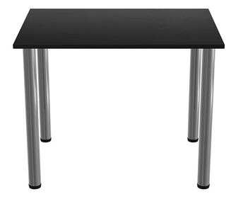 Masa dining / bucatarie, Mobiref, 93 cm x 68 cm x 73 cm, PAL Negru 18 mm, picioare crom lucios, reglabile