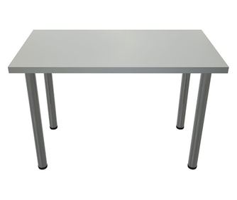 Masa dining / bucatarie, Mobiref, cu blat dublat 36 mm, 115 cm x 63 cm x 75 cm, Picioare crom lucios, reglabile, Alb