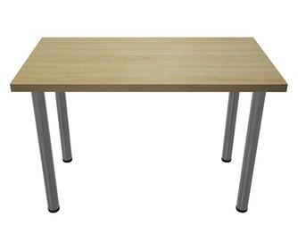 Masa dining / bucatarie, Mobiref, cu blat dublat 36 mm, 115 cm x 63 cm x 75 cm, Sonoma, picioare crom lucios, reglabile