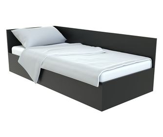 Pat de colt dreapta Mobiref, 200 X 90 X 65 cm, PAL Negru 18 mm