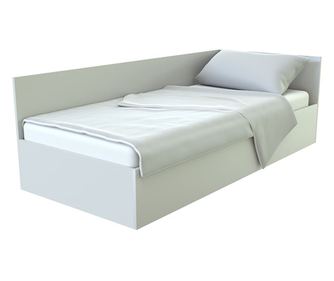 Pat de colt stanga Mobiref, 200 X 90 X 65 cm, PAL Alb 18 mm