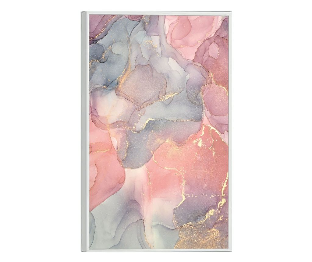 Keretezett poszterek, Abstract Pink, 21 x 30 cm, Fehér keret