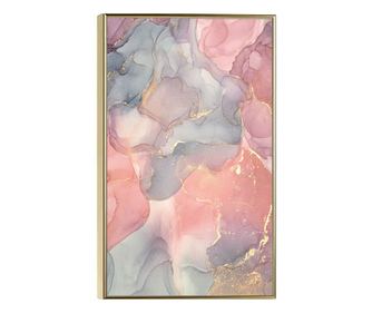 Tablou Poster Inramat, Abstract Pink, 42 x 30 cm, Rama Aurie
