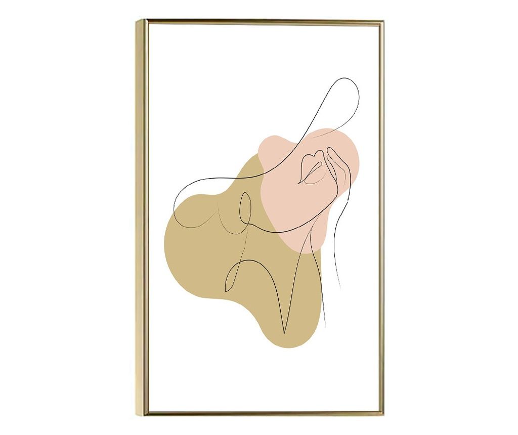 Framed Poster, Art of Woman, 50x70 cm, Golden Frame