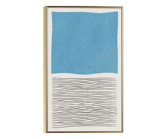 рамкирани картини, Blue Lines, 80x60 cm, златна рамка