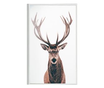 Tablou Poster Inramat, Deer Portait, 80x60 cm, Rama Alba