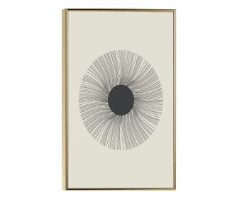рамкирани картини, Lines in Circle, 50x 70 cm, златна рамка