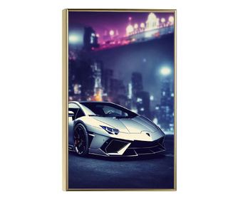 Uokvireni Plakati, Luxury Lamborghini, 42 x 30 cm, Zlatni okvir
