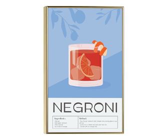рамкирани картини, Negroni, 42 x 30 cm, златна рамка