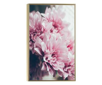 Keretezett poszterek, Pink Spring Flowers, 60x40 cm, Arany keret