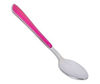 Лъжица Tableware, За основно ястие, Розова дръжка, Стомана, 20 см, Сив/Розов