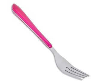 Вилица Tableware, За основно ястие, Розова дръжка, Стомана, 21 см, Сив/Розов
