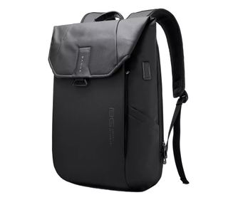 Rucsac laptop 15.6", smart casual, design pelerin, unisex, cu port USB, BANGE, 46x30x19 cm, Negru