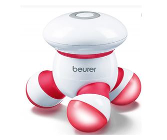 Мини масажор Beurer, Вибрационен масаж, LED светлина, Червен/Бял