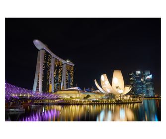 Fototapeta za zidove samoljepljiva i praljiva City86 Singapur noću, 350 x 250 cm