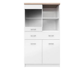 Könyvespolc halványfehér natúr sonoma tölgy Topty 80x34x145 cm