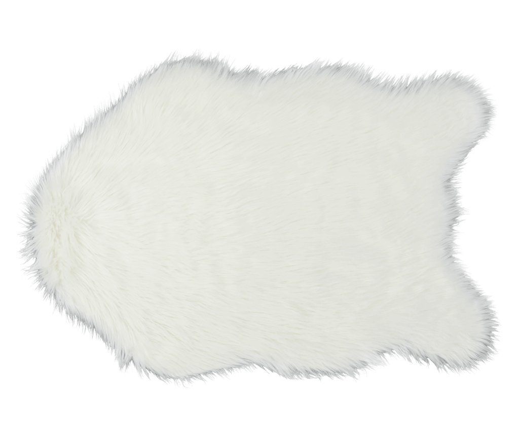 Covor blana artificiala alba Ebony 90x60 cm