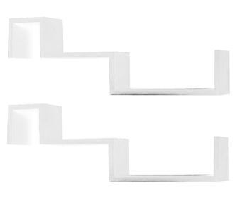Decorer MDF polc készlet, 77x10x27,5 cm, fehér, 2 db
