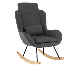 Harper hintaszék szürke szövet kárpitozással és fa lábakkal 75x83x110 cm