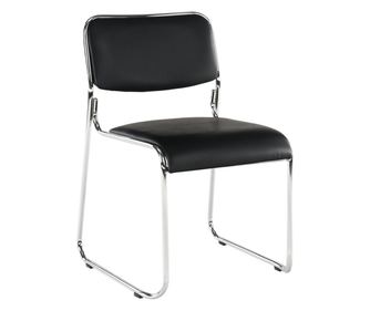 Črn konferenčni stol iz umetnega usnja 50x56x76 cm