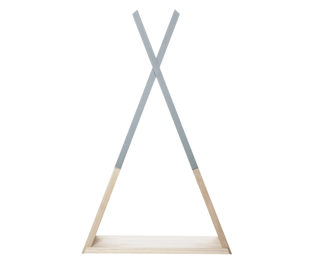 Lesena polica Joli, naravna siva, 33x10x56 cm