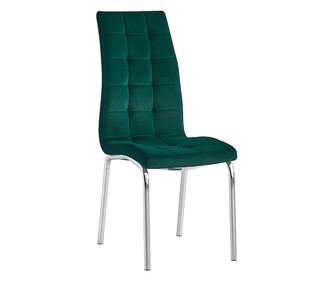 Gerda smaragdno zeleni žametni stol s kromiranim podnožjem 42x58x103cm