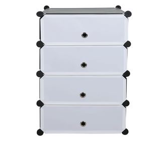Органайзер за обувки черен бял Poret 49x37x76 см