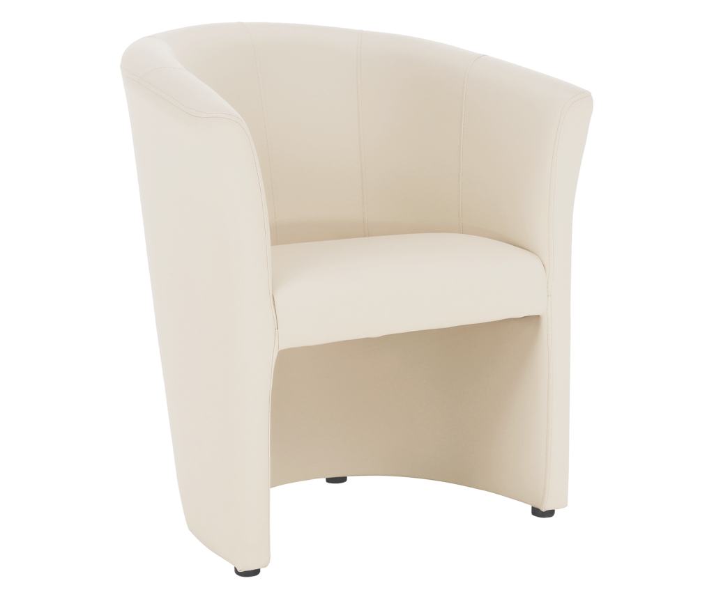 Beige Faux Leather Upholstered Armchair Cuba 65x60x77 cm