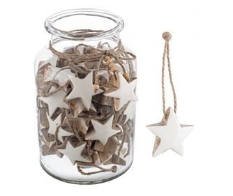 60 db natúr fehér szív fa dísz 5x5 cm