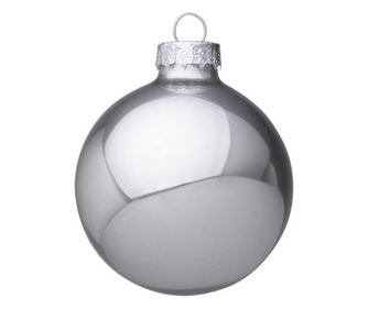 36 darabos ezüst üvegdísz készlet, 6 cm