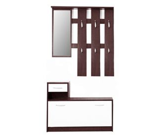 Garnitura predsobnega pohištva iz mdf wenge Mecki bela 100x26x190 cm