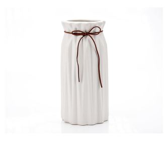 Vaza decorativa, mare, alb, 26 cm