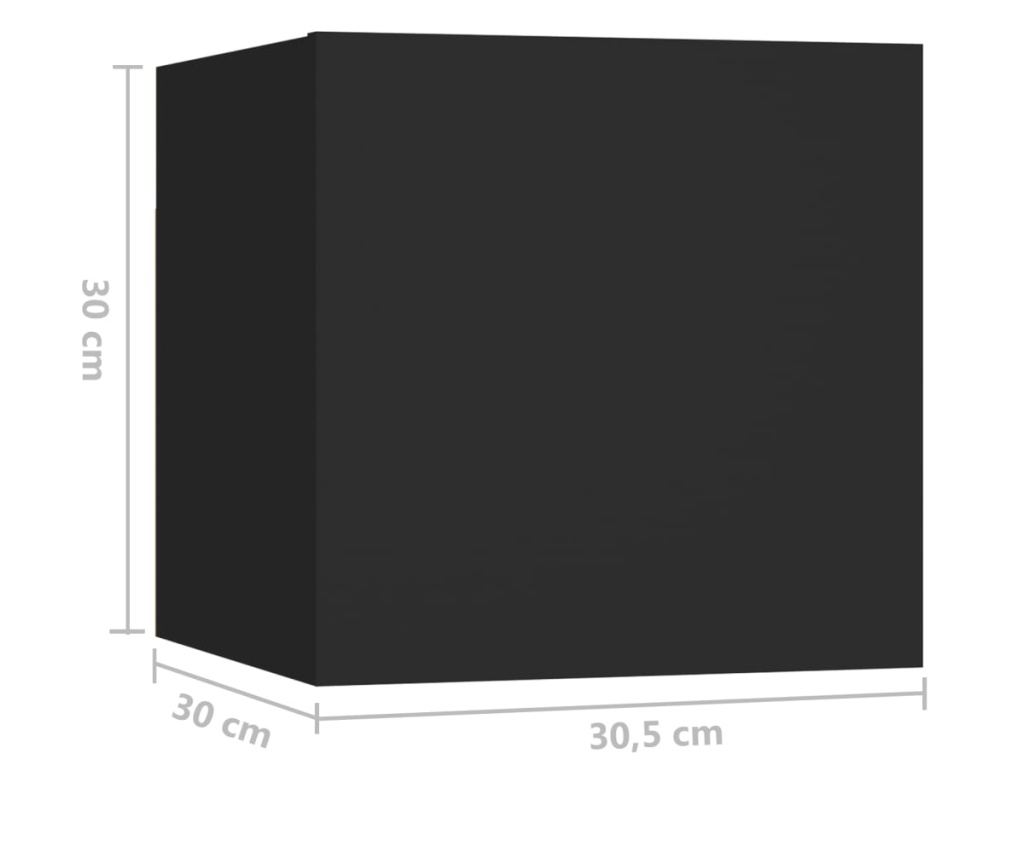 TV Ormarić Set, 4 Komada, Crni, Iverica - 7