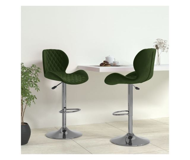 Barski stoli, 2 kosa, temno zelena, žamet