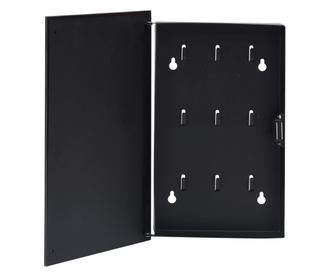 Caseta pentru chei cu tabla magnetica, negru, 30 x 20 x 5,5 cm