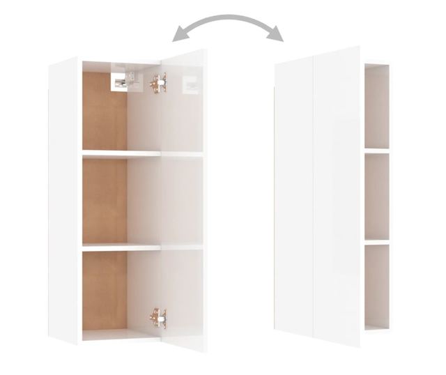 Komode za TV, 2 kom., bijela visokog sjaja, 30,5x30x90 cm, iverica