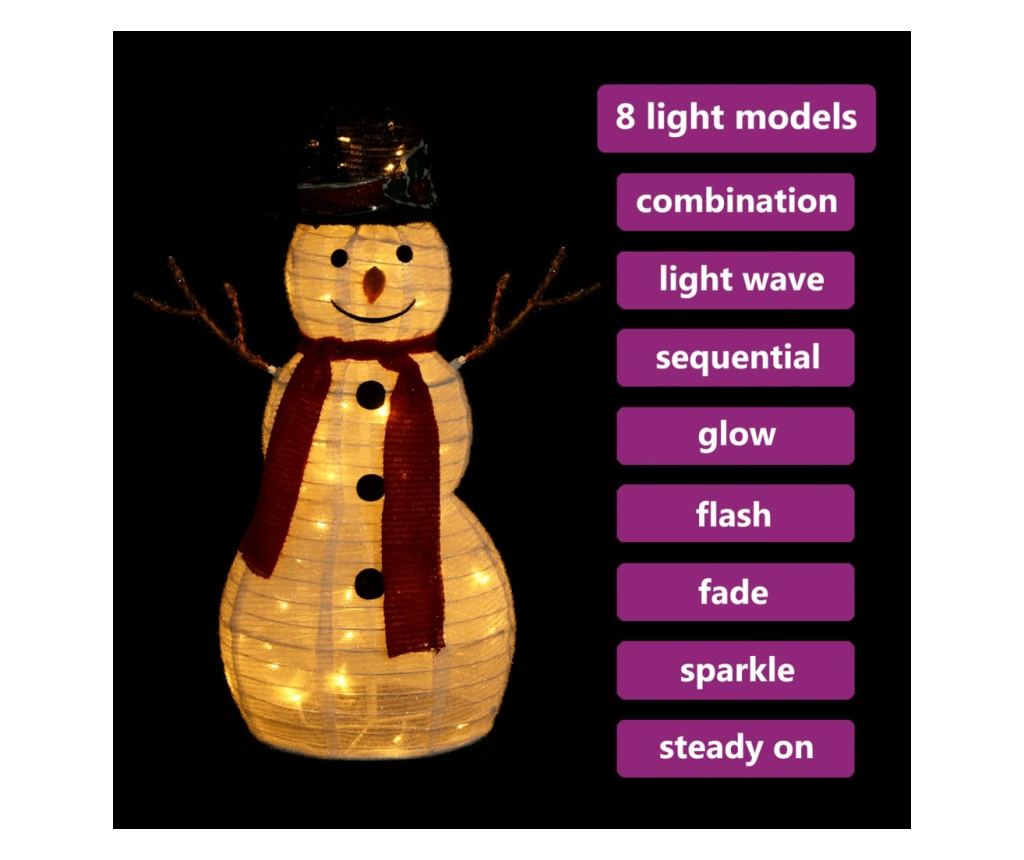 Okrasni novoletni snežak LED razkošno blago 60 cm - 4