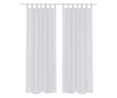 Бели прозрачни завеси 140 х 225 см – 2 броя