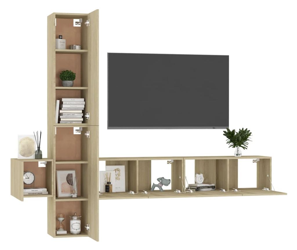 Set TV ormarića, 5 komada, sonoma hrast, MDF - 3