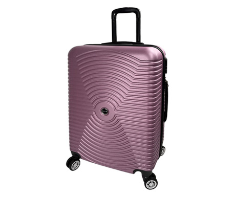 Quasar & Co. közepes bőrönd, Model Air Circle, ABS, 4 kerék, 66 x 44 x 26 cm, 60 L, rózsaszín por