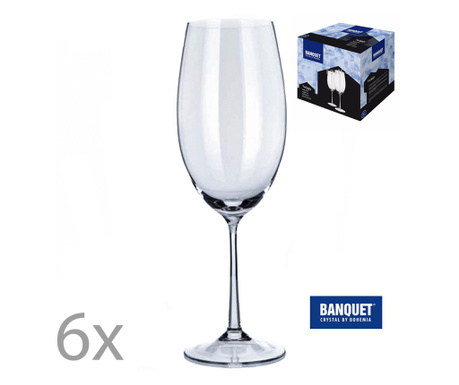 Cristal Bohemia 6 darabos pohár készlet, Bankett Twiggy, 800 ml