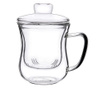Ceainic cu infuzor Quasar & Co.®, 350 ml, tee for one, sticla, termorezistent, transparent