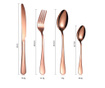 Set 24 tacamuri din inox, Quasar & Co.®, 6 x cutite, 6 x linguri, 6 x furculite, 6 x lingurite, 40 x 25.5 x 5.5 cm, Rose Gold