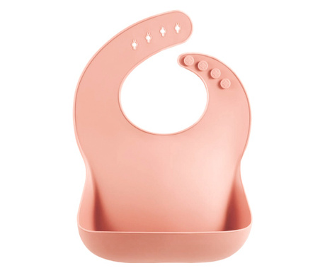Bavetica flexibila din silicon pentru bebelusi, Quasar & Co.®, din cauciuc moale, cu buzunar colector larg, inchidere ajustabila