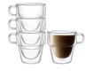 Set 4 cesti cu pereti dubli Quasar & Co. suprapozabile, sticla termorezistenta, transparente, 250 ml